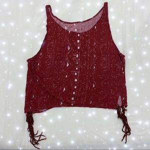 Maroon Sleeveless Top